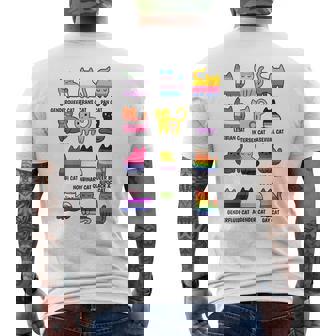 Cute Retro Lgbt Cat Pride & Equality Graphic Apparel Men's T-shirt Back Print - Monsterry