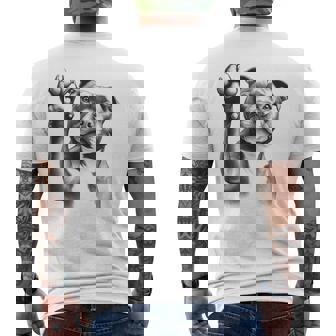 Cute Staffordshire Bull Terrier Staffy Dog Paw Men's T-shirt Back Print | Mazezy