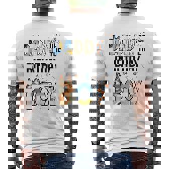 Daddy Of The Birthday Boy Party Blue Dog Lover Matching Men's T-shirt Back Print - Thegiftio