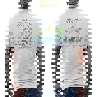 Denali National Park Alaska Vintage Bear Retro Trip Souvenir Men's T-shirt Back Print - Monsterry