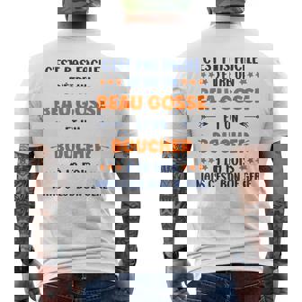 Départ Métieruper Boucher Beau Gosse Humour Boucher T-shirt imprimé au dos - Cadeauxyz