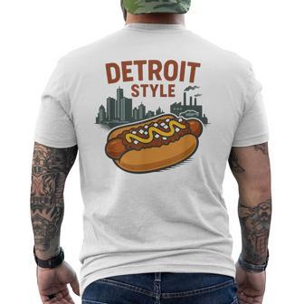Detroit Style Hot Dog Coney Dog Lover Men's T-shirt Back Print - Monsterry