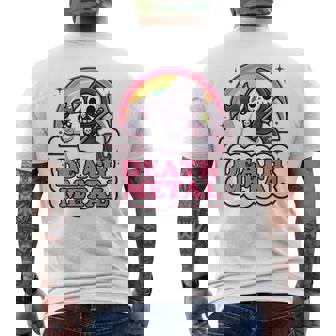 Dibujos Animados De Esqueleto De Muerte Divertido De Death Metal En Unicornio Kawaii Camiseta Hombre Estampado Espalda - Regaloses