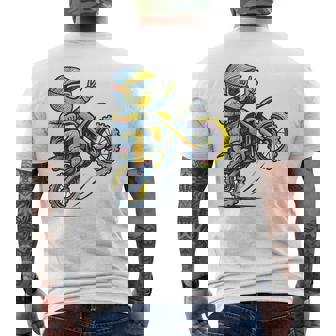 Dirt Bike Motocross Enduro Racing Teens Boys Toddlers Men's Back Print T-Shirt | Mazezy
