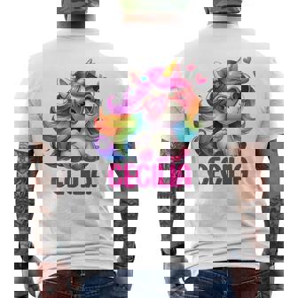 Diseño Personalizado Con Nombre De Unicornio Cecilia Camiseta Hombre Estampado Espalda - Regaloses