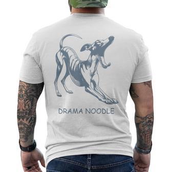 Drama Noodle Iggy Italian Greyhound Dog Lover Whippet Men's T-shirt Back Print - Monsterry