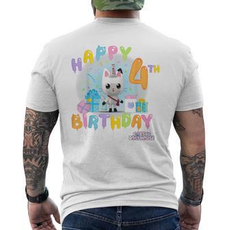 Dreamworks Gabby's Dollhouse Happy 4Th Birthday Men's T-shirt Back Print - Thegiftio UK