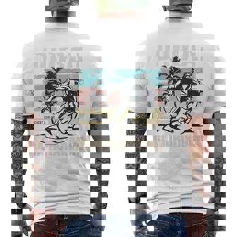 Dubai Desert Surfing Sandboarding Sandboarder Premium Men's Back Print T-Shirt | Mazezy