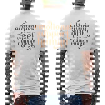 Emotional Support Human Graduation New Therapist Credentials Men's T-shirt Back Print - Monsterry