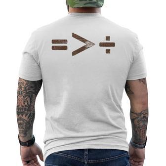 Equality Is Greater Than Division Black History Month Symbol Men's T-shirt Back Print | Mazezy