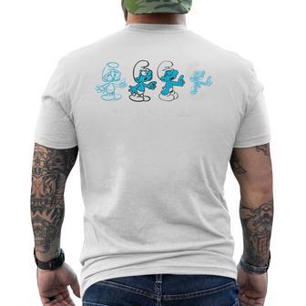 Evoluzione Di Brainy Puffi Film Metaverse Puffi T-shirt da uomo con stampa posteriore - Novitaregali