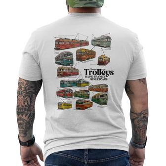 Famous Pcc Trolleys Rapid Transit Streetcars Vintage Men's T-shirt Back Print - Monsterry