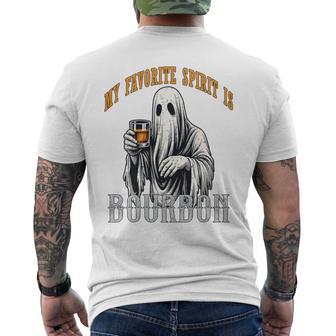 My Favorite Spirit Is Bourbon Halloween Ghost Costume Men Men's T-shirt Back Print - Thegiftio UK