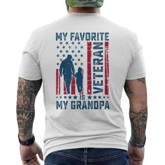 My Favorite Veteran Is My Grandpa Grandfather Veterans Day Men's T-shirt Back Print - Thegiftio UK