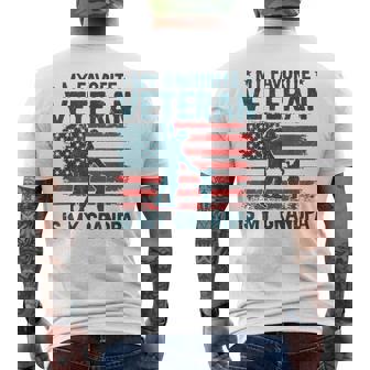 My Favorite Veteran Is My Grandpa Veterans Day Military Papa Men's T-shirt Back Print | Mazezy