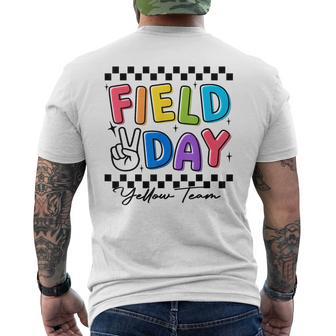 Field Day Yellow Team Game Competition Obstacle Course Fun Men's T-shirt Back Print - Thegiftio UK