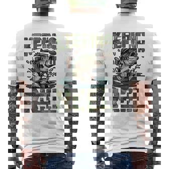 Fishing Camo Bass Fish Keeping Reel Boy Youth Dad Jokes Men's T-shirt Back Print | Seseable CA