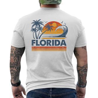 Florida Vacation Sunset Cute 70S Vintage Retro Beach Men's T-shirt Back Print - Thegiftio UK
