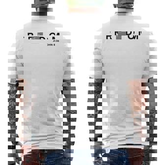 Freedom American Flag Christ Is King Sets You Free Men's T-shirt Back Print - Thegiftio