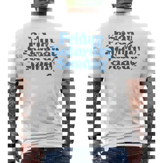 Fridayaturdayunday Moodibe Weekend Relax Day Off メンズTシャツ バックプリント - Kawaiitshirt