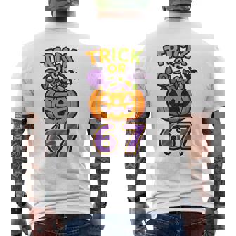 67 Halloween Trick Or Treat Pumpkin Boys Six Seven Men's T-shirt Back Print - Thegiftio