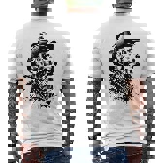 Golden Retriever Cowboy Vintage Western Dog Lover Men's T-shirt Back Print | Mazezy