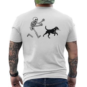 Labrador Running Skeleton Halloween Men's T-shirt Back Print - Thegiftio UK