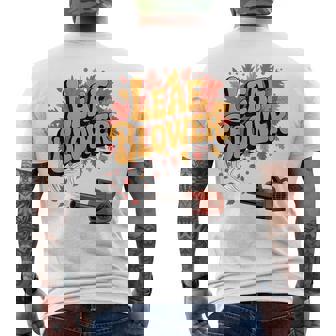 Leaf Blower Joke Gardening Retro Men's T-shirt Back Print - Monsterry