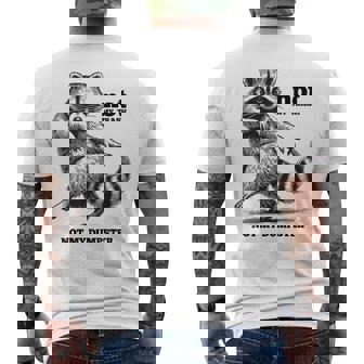 Raccoon Dancing Not My Trash Not My Dumpster Meme Men's T-shirt Back Print - Monsterry