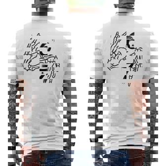 Six Seven 6 7 Meme 67 Skeleton Hand Halloween Costume Men's T-shirt Back Print - Monsterry