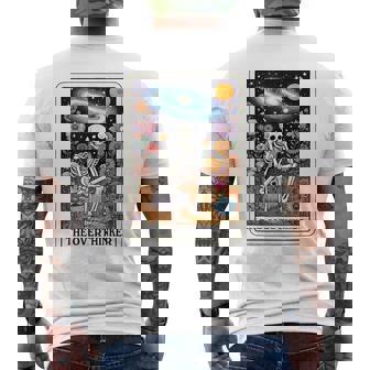 Over Thinker Cool Tarot Card Skeleton Graphic Men's T-shirt Back Print | Mazezy