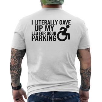 Wheelchair Handicap Disability Parking Leg Ampu Men's T-shirt Back Print - Thegiftio UK