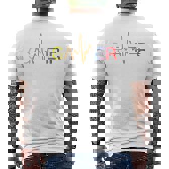 Gamer Heartbeat Video Games Colorful Gaming Boys Ns Men Men's T-shirt Back Print | Seseable CA