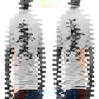 Gato Arte Abstracto Animal Ilustración Dibujo Motivo Gato Camiseta Hombre Estampado Espalda - Regaloses