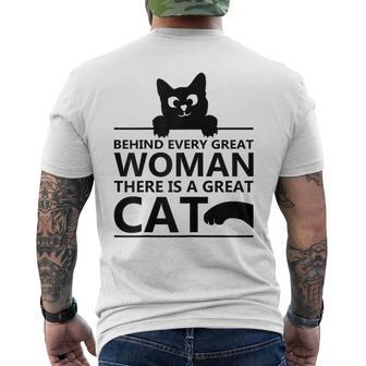 Gatti Dietro Ogni Grande Donna C'è Un Grande Gatto T-shirt da uomo con stampa posteriore - Novitaregali