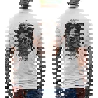 German Wirehaired Pointer Dog Graphic Pet Illustration Men's T-shirt Back Print | Mazezy