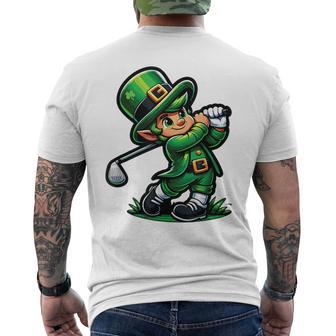 Golf St Patrick's Day Irish Leprechaun Golfer Golfing Men's T-shirt Back Print - Thegiftio