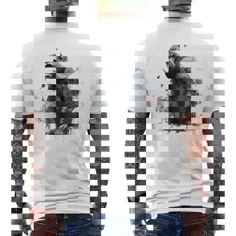 Gorilla Lover アートワーク 鳥 動物 モチーフ ゴリラ メンズTシャツ バックプリント - Kawaiitshirt