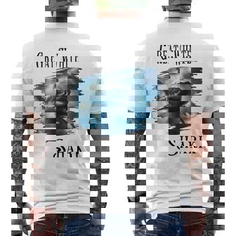 Great White Shark Shark Swimming In The Ocean Men's T-shirt Back Print - Monsterry