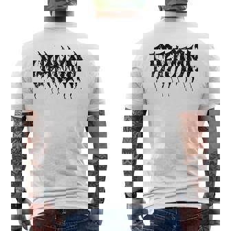 Groom But In DeathMetal Font Heavy Music Wedding Day Men's Back Print T-Shirt | Mazezy