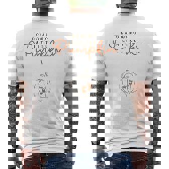 Growing A Little Pumpkin Pregnancy Reveal Halloween Men's T-shirt Back Print - Thegiftio