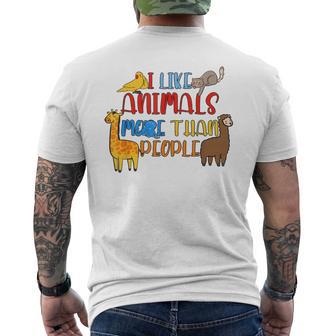 Me Gustan Los Animales Más Que Las Personas Que Amo A Los Amantes Del Bienestar Animal Camiseta Hombre Estampado Espalda - Regaloses