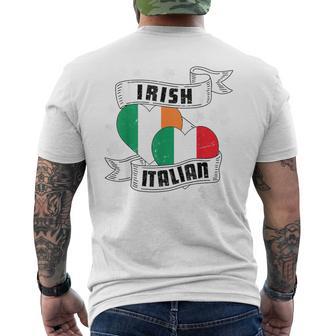 Half Irish Half Italian Ireland Italy Flag St Patrick's Day Men's T-shirt Back Print - Thegiftio UK