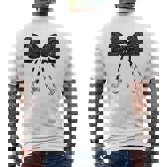 Halloween Nurse Bow With Spiderwebs And Stethoscope Tank Top Men's Back Print T-Shirt | Mazezy