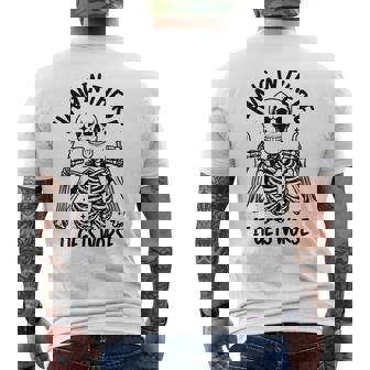 Hang In There It Gets Worse Skeleton Men's T-shirt Back Print - Monsterry