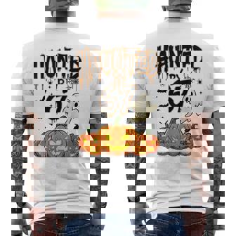 Haunted By 67 Six Seven Meme Pumpkin Ghost Halloween Men's T-shirt Back Print - Seseable