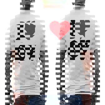 I Heart Ov Initials I Love OV First And Last Name O メンズTシャツ バックプリント - Kawaiitshirt