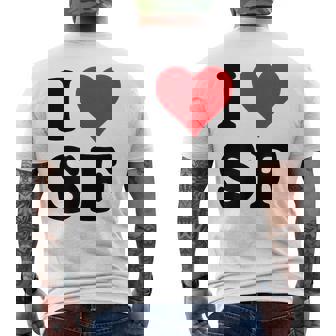I Heart Sf Initials I Love SF First And Last Name S F Men's T-shirt Back Print - Monsterry
