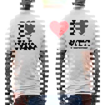 I Heart Waka ファーストネーム I Love パーソナライズ メンズTシャツ バックプリント - Kawaiitshirt