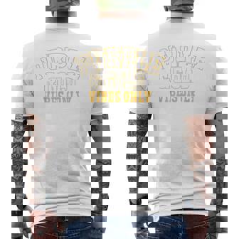 High School Football Purple & Gold Game Day Men's Back Print T-Shirt | Mazezy